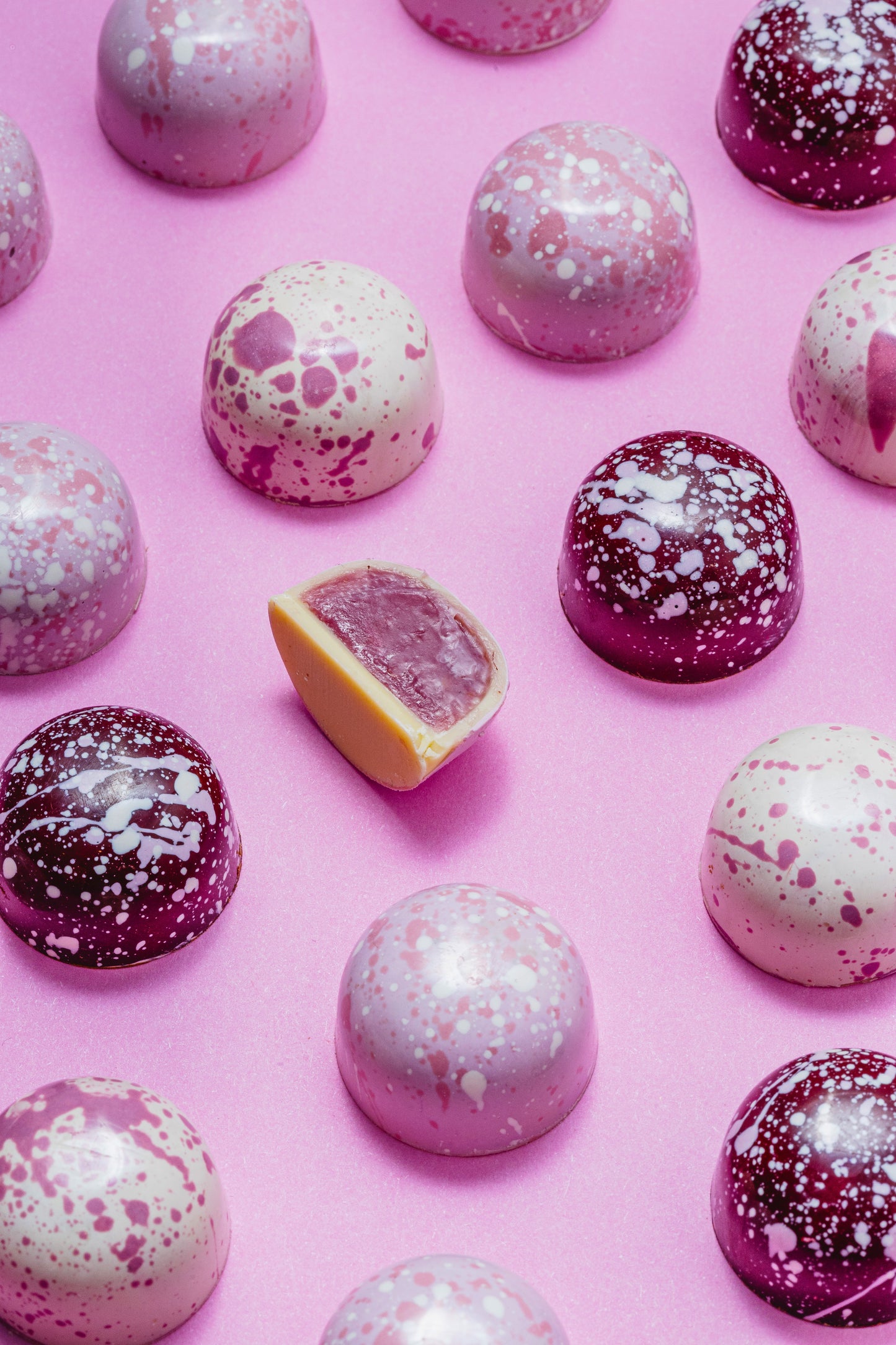 Caja 9 Bombones Blanco Frambuesa