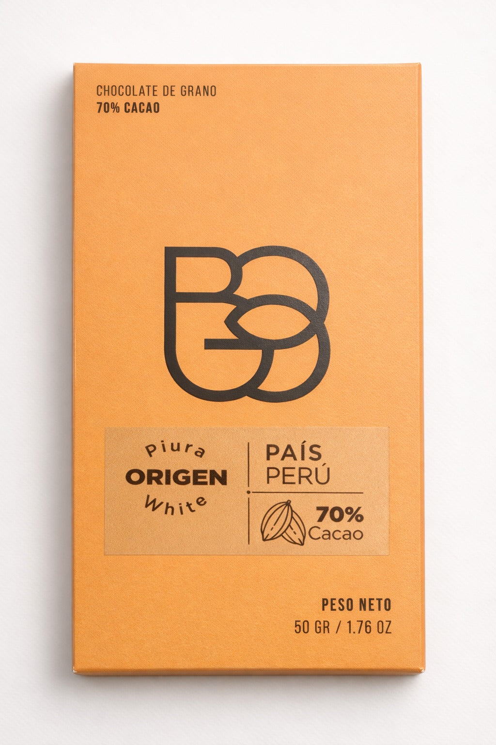 Barra 70% Cacao Piura White Perú | Chocolate de origen Artesanal | 50 gr