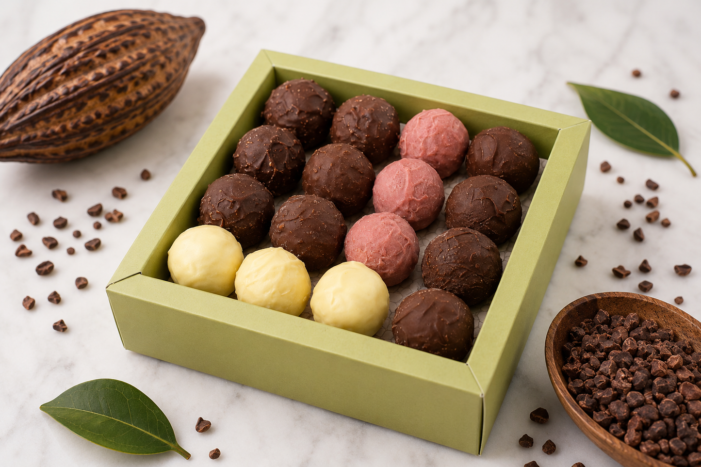 Caja 16 Trufas Chocolate Bean to Bar Artesanal