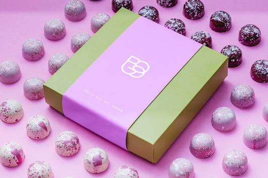 Caja 9 Bombones Blanco Frambuesa